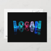 Carte Postale Nom Logan en lumières 3D (photo) (Devant / Derrière)