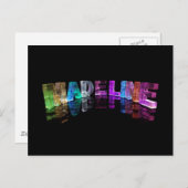 Carte Postale Nom Madeline en lumières 3D (photo) (Devant / Derrière)