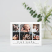 Carte Postale Nom moderne 6 Photo Collage Bébé Merci (Debout devant)