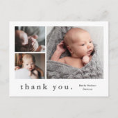 Carte Postale Nom moderne Photo Collage Bébé Merci (Devant)