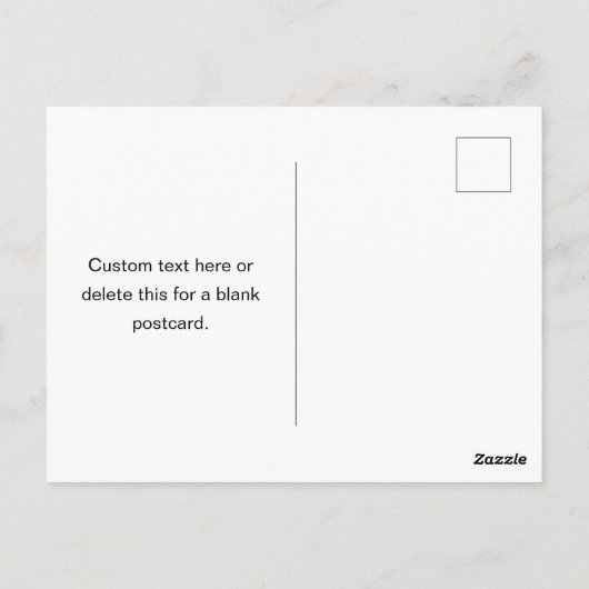 Carte Postale Nom modifiable répété en gras | Blanc noir simple (Dos)