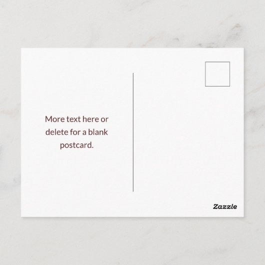 Carte Postale Nom Monogramme d'apparence moderne | Rouge marron (Dos)