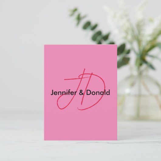 Carte Postale Nom monogramme de script classique tendance (Debout devant)