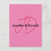 Carte Postale Nom monogramme de script classique tendance (Devant)