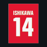 Carte Postale Nom, Numéro, Couleurs personnalisés. Ventilateurs<br><div class="desc">Personnalisez avec le nom, le numéro et les couleurs de votre choix !</div>