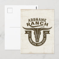 NOM personnalisé Bull Steer Skull Western Ranch