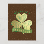 Carte Postale Nom personnalisé Gold Shamrock St Patrick's Day (Devant)