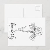 Carte Postale Nom personnalisé iris de février Fleur de naissanc (Devant / Derrière)