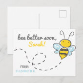 Carte Postale *Nom personnalisé* l'abeille ira mieux bientôt ! J (Devant / Derrière)