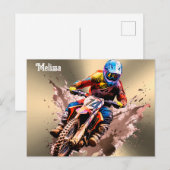 Carte Postale Nom personnalisé Motocross (Devant / Derrière)