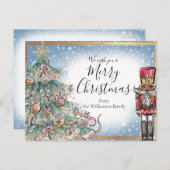 Carte Postale Nom personnalisé Nutcracker Joyeux Noël (Devant / Derrière)