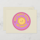 Carte Postale Nom personnalisé obtenez bien bientôt soleil texte (Devant / Derrière)