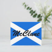 Carte Postale Nom personnalisé Scottish Flag pcnt (Debout devant)