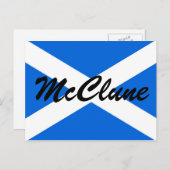 Carte Postale Nom personnalisé Scottish Flag pcnt (Devant / Derrière)