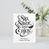 Carte Postale Nom personnalisé / Texte Sip, Savourez, Profitez (Debout devant)