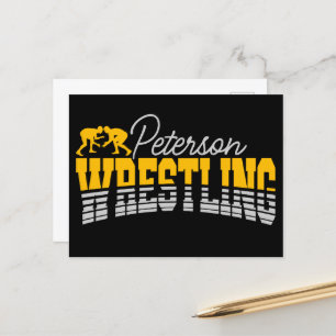 Carte Postale NOM personnalisé Wrestling School Team Wrestler