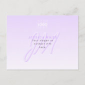 Carte Postale Nom professionnel et Modèle Slogan | Violet clair (Devant)