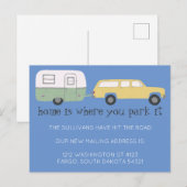 Carte Postale NOMAD Nouvelle adresse postale ACCUEIL EST LÀ OÙ V (Devant / Derrière)