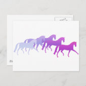 Carte Postale Nombreux chevaux (violets) (Devant / Derrière)