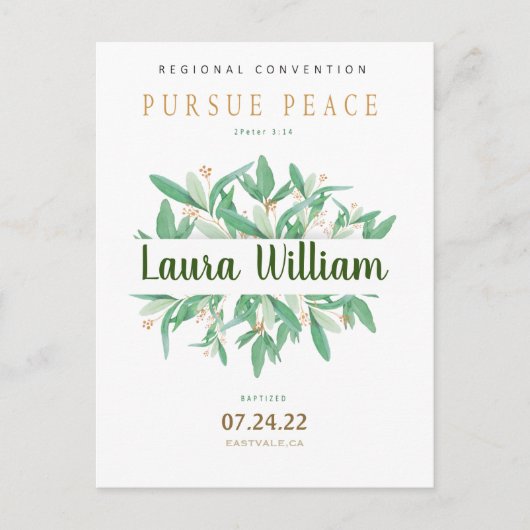 Carte Postale NomCarte postale Baptême de Convention JW 2022 per (Devant)