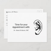 Carte Postale Nomination d'un Otolaryngologue de l'Oreille simpl (Devant / Derrière)