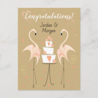 Noms de félicitations de mariage flamant rose pêch