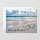 Carte Postale Noms de mariée et de chambre écrits dans le sable (Devant / Derrière)