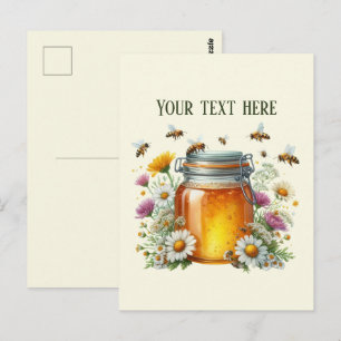 Carte Postale Noms d'entreprise de message ajout de miel abeille
