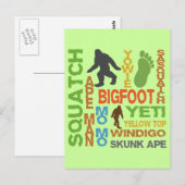 Carte Postale Noms Pour Bigfoot (Devant / Derrière)