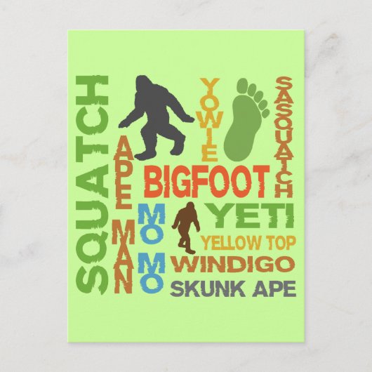 Carte Postale Noms Pour Bigfoot (Devant)