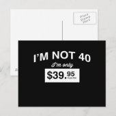 Carte Postale Non 40, 39,95 $ Plus Taxe (Devant / Derrière)