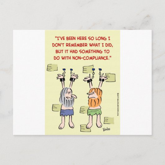 Carte Postale non-conformité détenus pendants (Devant)