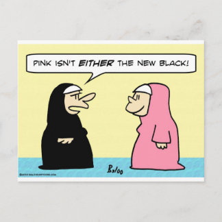 Carte Postale nonnes rose nouveau noir