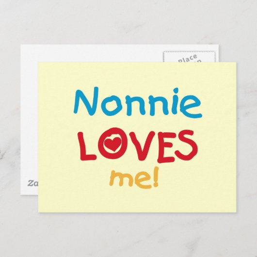 Carte Postale Nonnie aime moi t-shirts et cadeaux (Devant / Derrière)