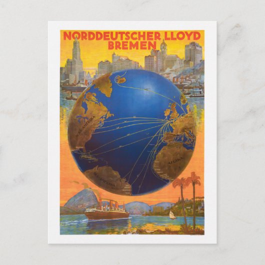 Carte Postale Norddeutscher Lloyd Bremen Allemagne 1920 Po Vinta (Devant)