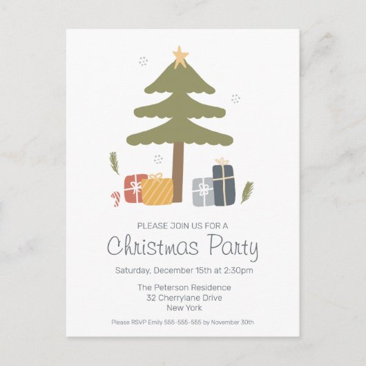 Carte Postale Nordic Christmas Tree Fête de Noël (Devant)