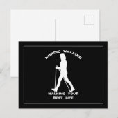Carte Postale Nordic Walking - Marcher votre meilleure vie (Devant / Derrière)