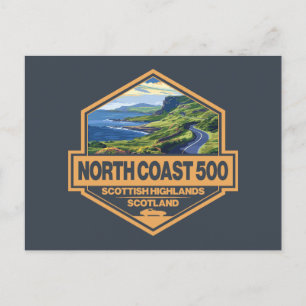 Carte Postale North Coast 500 Scotland Travel Art Badge