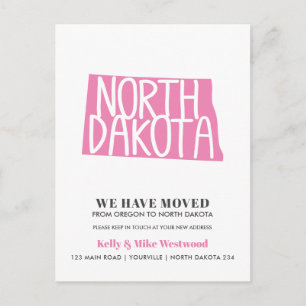 Carte Postale NORTH DAKOTA Nous avons déplacé Nouvelle adresse N