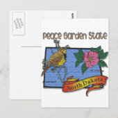Carte Postale North Dakota Peace Garden State Lark Rose (Devant / Derrière)