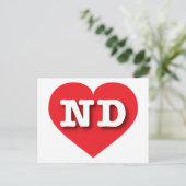 Carte Postale North Dakota Red Heart - J'aime ND (Debout devant)