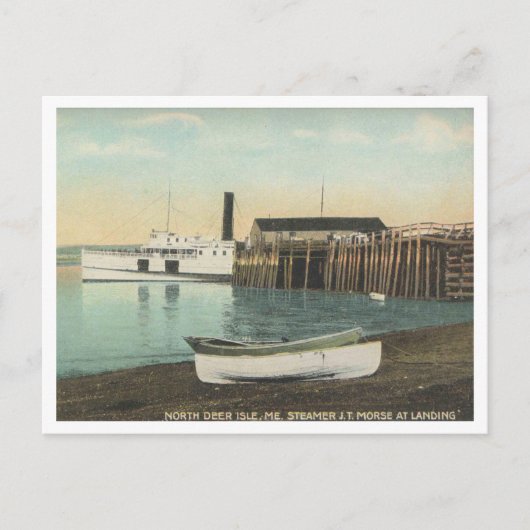 Carte Postale North Deer Isle Maine, Steamer at Dock, 1910 (Devant)