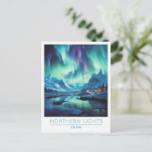 Carte Postale Northern Light Islande Vintage voyage (Debout devant)