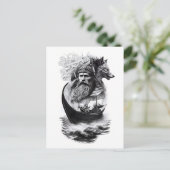 Carte Postale northern mythology Odin Fenriswolf and viking ship (Debout devant)