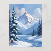 Carte Postale Northern Peaks | Winter Mountain Landscape Painted (Devant)