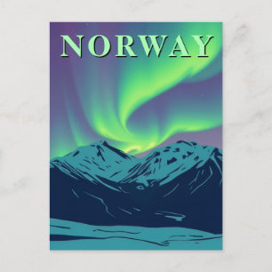 Carte Postale Norvège Aurores Boréales Lumière du Nord