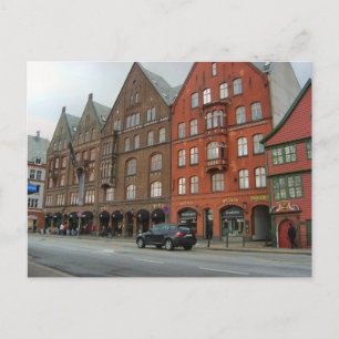 Carte Postale Norvège, Bergen, bâtiments traditionnels