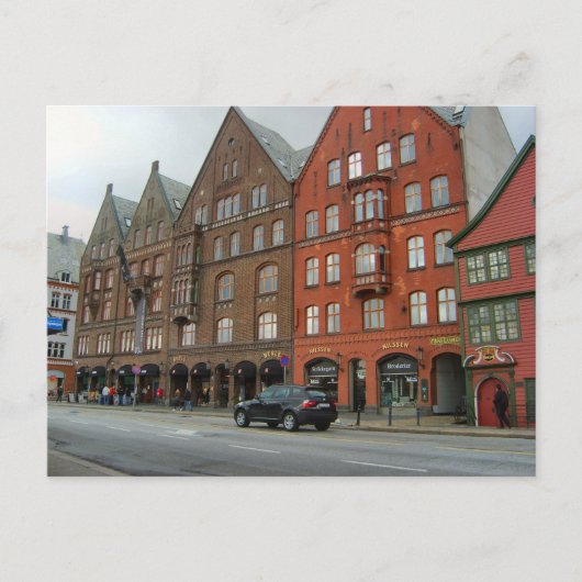 Carte Postale Norvège, Bergen, bâtiments traditionnels (Devant)