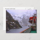 Carte Postale Norvège, Fijord du poste-vapeur (Devant / Derrière)