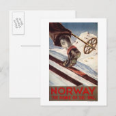Carte Postale Norvège - La maison du ski (Devant / Derrière)